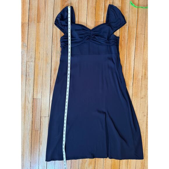Boden | Navy Blue Cap Sleeve Fit-and-Flare Midi Dress | Size 10 Petite - Picture 14 of 14